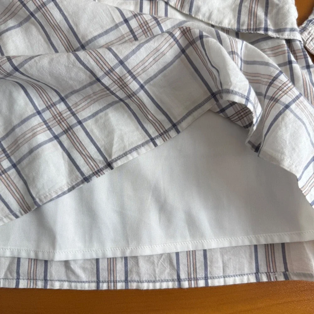 Abercrombie Girls Plaid Shirt‎ Long Sleeve Bow Tie Top 11/12